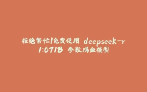 拒绝繁忙!免费使用 deepseek-r1:671B 参数满血模型-拾光赋