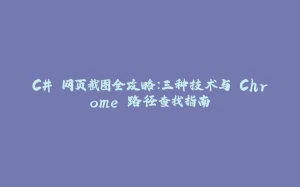 C# 网页截图全攻略：三种技术与 Chrome 路径查找指南-拾光赋