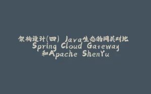 架构设计(四) Java生态的网关对比 Spring Cloud Gateway和Apache ShenYu-拾光赋