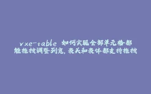 vxe-table 如何实现全部单元格都能拖拽调整列宽，表头和表体都支持拖拽-拾光赋