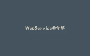 WebService的介绍-拾光赋