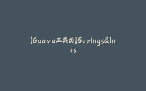 【Guava工具类】Strings&Ints-拾光赋