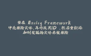 当在 Entity Framework 中先删除实体、再修改其ID 、然后重新添加时发现的实体未被删除-拾光赋