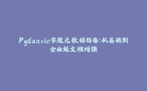Pydantic字段元数据指南：从基础到企业级文档增强-拾光赋
