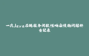 一次Java后端服务间歇性响应慢的问题排查记录-拾光赋