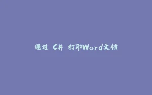 通过 C# 打印Word文档-拾光赋