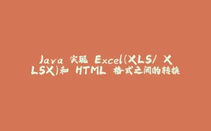 Java 实现 Excel(XLS/ XLSX)和 HTML 格式之间的转换-拾光赋