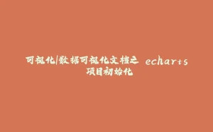 可视化|数据可视化文档之 echarts 项目初始化-拾光赋