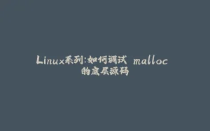 Linux系列：如何调试 malloc 的底层源码-拾光赋