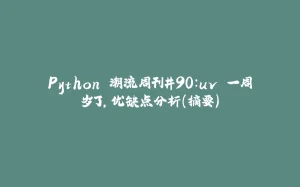 Python 潮流周刊#90:uv 一周岁了,优缺点分析(摘要)-拾光赋