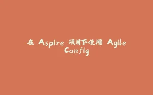 在 Aspire 项目下使用 AgileConfig-拾光赋