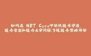 如何在.NET Core中解决缓存穿透、缓存雪崩和缓存击穿问题：多级缓存策略详解-拾光赋