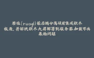 若依(ruoyi)前后端分离项目集成积木报表，并解决积木大屏部署到服务器加载不出来的问题-拾光赋