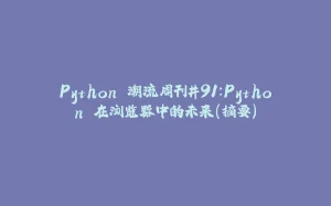 Python 潮流周刊#91：Python 在浏览器中的未来（摘要）-拾光赋