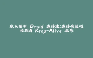 深入解析 Druid 连接池:连接有效性检测与 Keep-Alive 机制-拾光赋