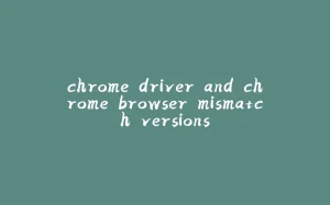 chrome driver and chrome browser mismatch versions-拾光赋