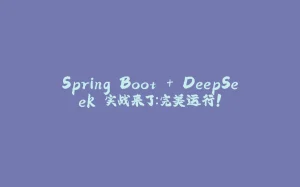 Spring Boot + DeepSeek 实战来了:完美运行!-拾光赋