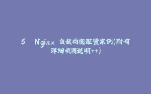 5. Nginx 负载均衡配置案例(附有详细截图说明++)-拾光赋