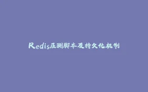Redis压测脚本及持久化机制-拾光赋