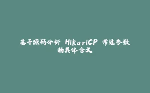 基于源码分析 HikariCP 常见参数的具体含义-拾光赋