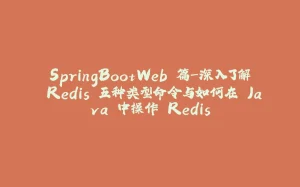 SpringBootWeb 篇-深入了解 Redis 五种类型命令与如何在 Java 中操作 Redis-拾光赋