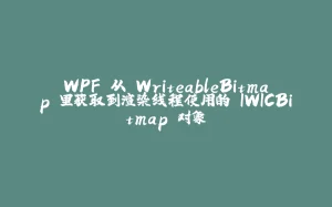 WPF 从 WriteableBitmap 里获取到渲染线程使用的 IWICBitmap 对象-拾光赋