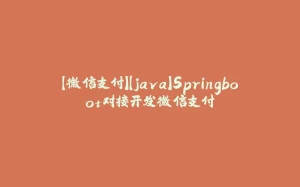 【微信支付】【java】Springboot对接开发微信支付-拾光赋