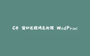 C# 窗口过程消息处理 WndProc-拾光赋