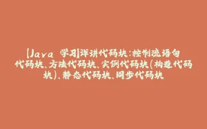 【Java 学习】详讲代码块：控制流语句代码块、方法代码块、实例代码块（构造代码块）、静态代码块、同步代码块-拾光赋