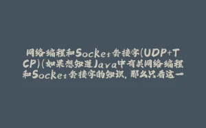 网络编程和Socket套接字（UDP+TCP）（如果想知道Java中有关网络编程和Socket套接字的知识，那么只看这一篇就足够了！）-拾光赋