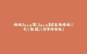 初始Java篇（JavaSE基础语法）（4）（数组）（万字详解版）-拾光赋