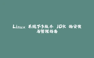 Linux 系统下多版本 JDK 的安装与管理指南-拾光赋