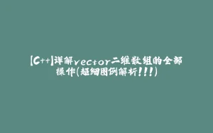 【C++】详解vector二维数组的全部操作（超细图例解析！！！）-拾光赋