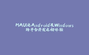 MAUI之Android及Windows跨平台开发之初体验-拾光赋