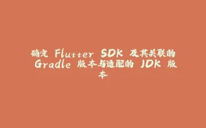 确定 Flutter SDK 及其关联的 Gradle 版本与适配的 JDK 版本-拾光赋