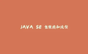 JAVA SE 包装类和泛型-拾光赋