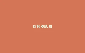 指针与数组-拾光赋