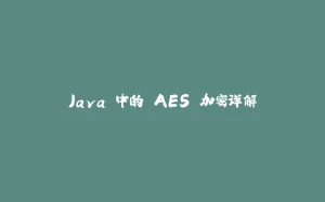 Java 中的 AES 加密详解-拾光赋