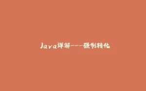 ⭐Java详解---强制转化⭐-拾光赋