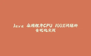 Java 应用程序CPU 100%问题排查优化实战-拾光赋