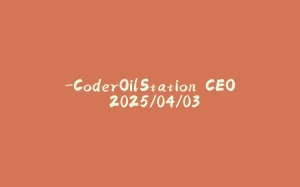 -CoderOilStation CEO 2025/04/03-拾光赋