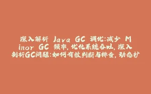 深入解析 Java GC 调优:减少 Minor GC 频率,优化系统吞吐,深入剖析GC问题:如何有效判断与排查,动态扩缩容引发的JVM堆内存震荡调优指南,显式 GC 的使用:留与去,如何选择?,堆外内存 OOM:现象分析与优化方案,过早晋升的识别与优化实战,如何选取合适的 NewRatio 值,解决 CMS Old GC 频繁触发,避免 CMS GC退化操作,解决单次 CMS Old GC 耗时长问题,高效解决MetaSpace OOM 问题-拾光赋