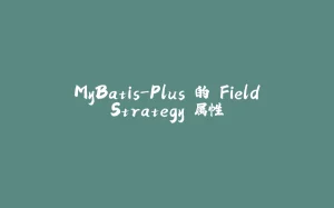 MyBatis-Plus 的 FieldStrategy 属性-拾光赋