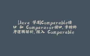【Java 学习】Comparable接口 和 Comparator接口,掌控排序逻辑解析,深入 Comparable 和 Comparator 的优雅切换-拾光赋