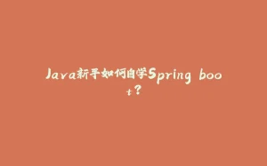 Java新手如何自学Spring boot?-拾光赋