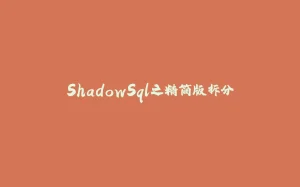 ShadowSql之精简版拆分-拾光赋