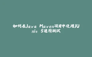 如何在Java Maven项目中使用JUnit 5进行测试-拾光赋