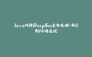 Java对接DeepSeek全攻略：从0到1小白无忧-拾光赋