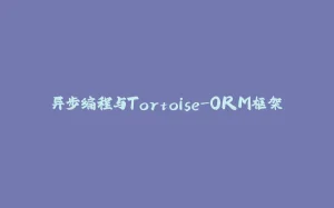 异步编程与Tortoise-ORM框架-拾光赋