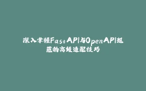 深入掌握FastAPI与OpenAPI规范的高级适配技巧-拾光赋
